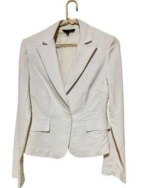 ZINC Cream Blazer Jacket Single Button Fitted Size Medium Pit-to-Pit 17.5